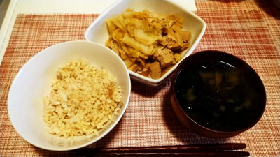 白菜豆腐のすき煮丼別皿バージョン