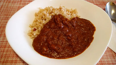 MUJIのバターチキンカレーと玄米ご飯