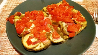 なすラザニア（なすとトマトの重ね焼き）