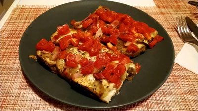 なすラザニア（なすとトマトの重ね焼き）