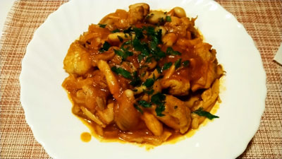 チキンとキノコのトマト煮